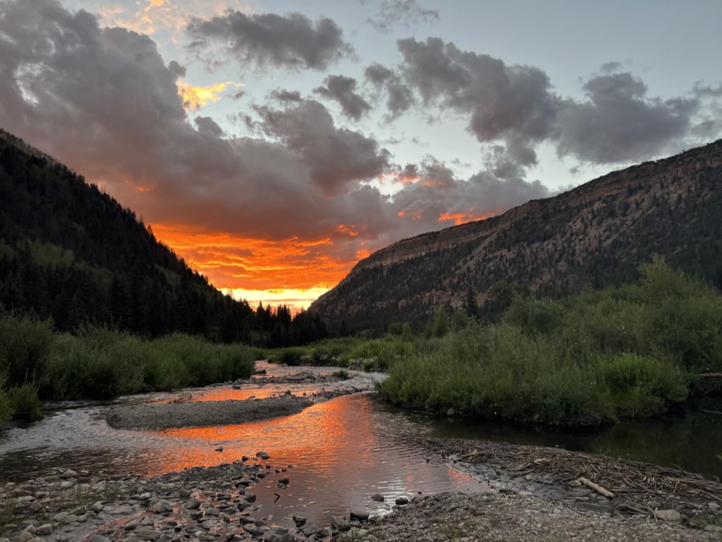Beautiful campsite view in Teluride, CO.